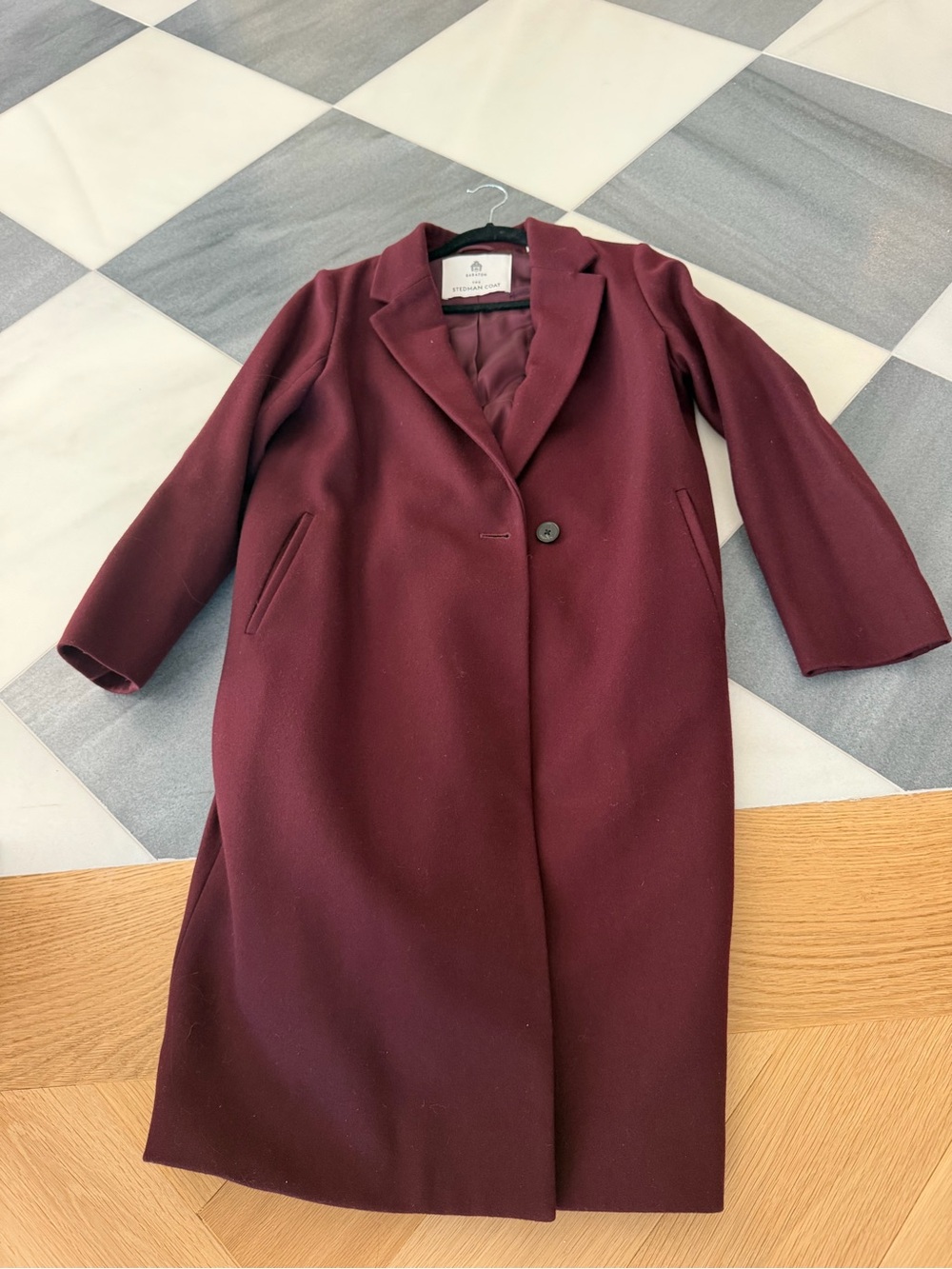 ARITZIA Babaton Stedman Coat in Deep Burgundy